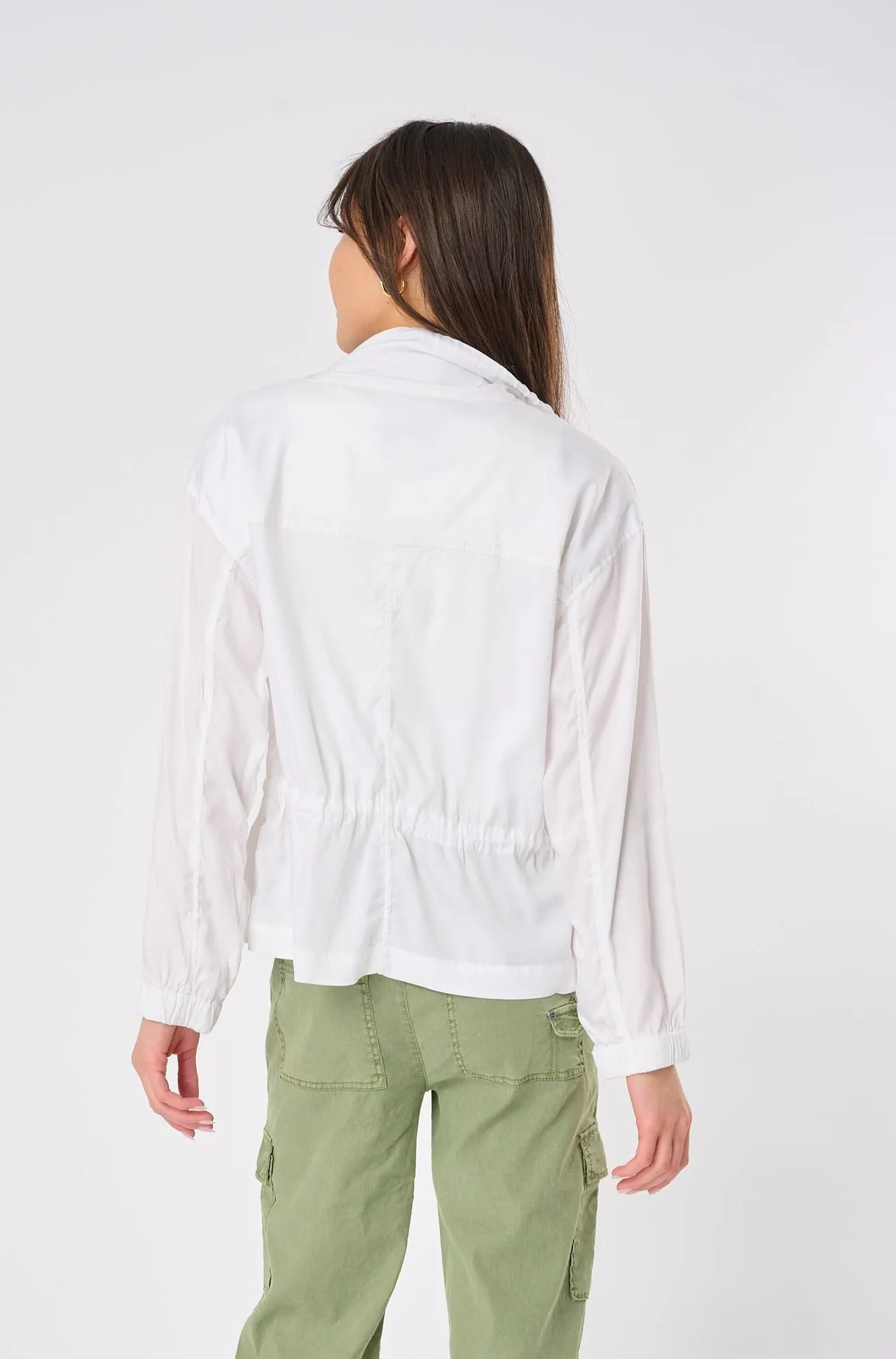 Soleil Stretch Cupro Cinched Utility Jacket