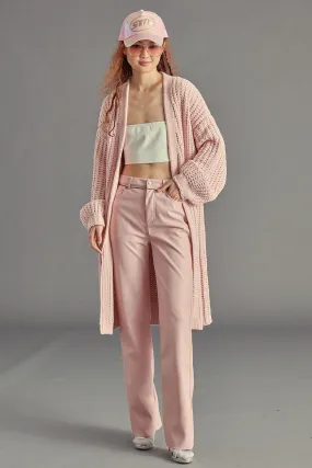 STE Emmie Pink Long Duster Cardigan