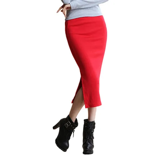 Stretch Slim Step Skirt