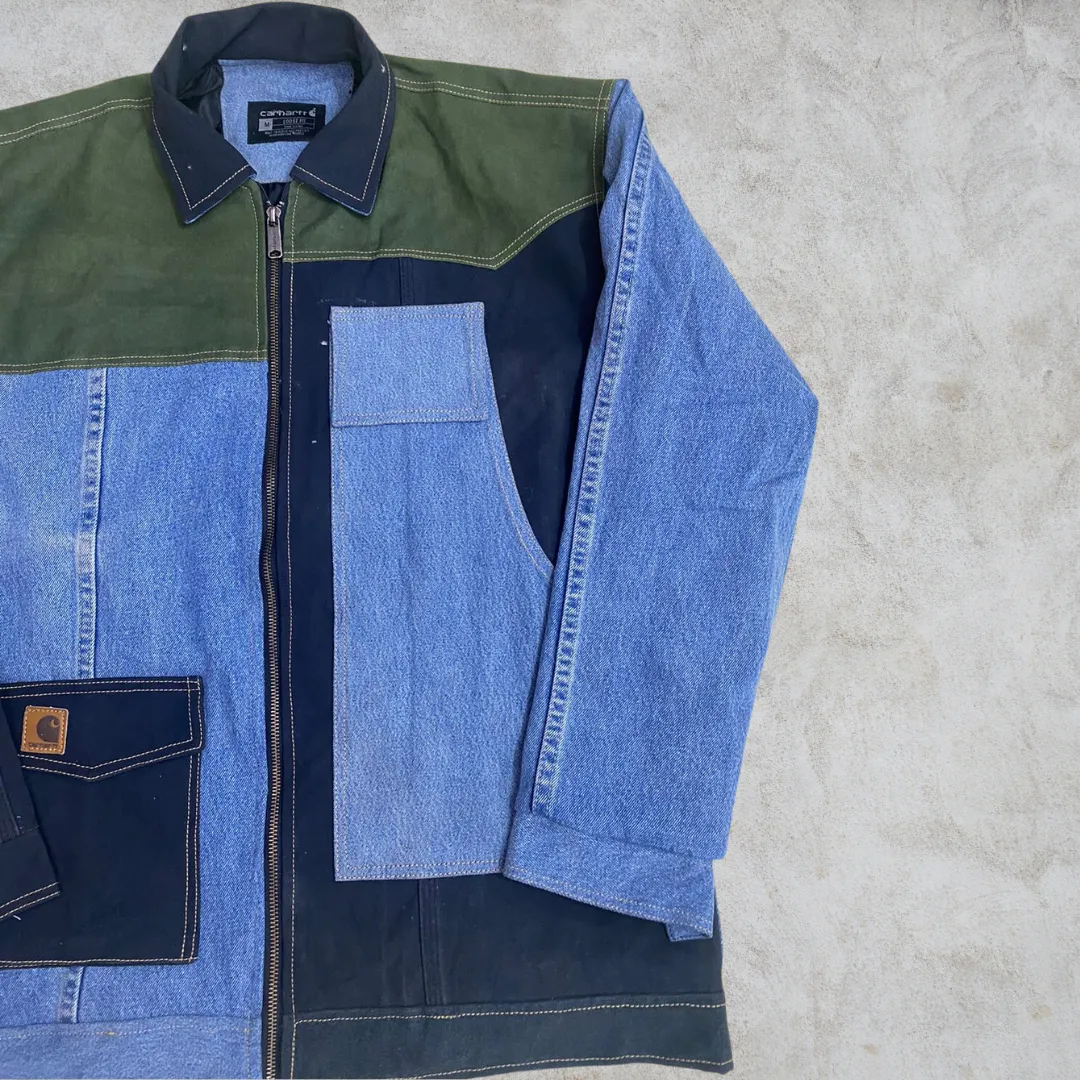 Upcycled Carhartt Denim Utility Jacket - Style 3