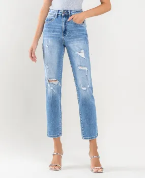 Vervet by Flying Monkey Erika Distressed Crop Mom Jeans