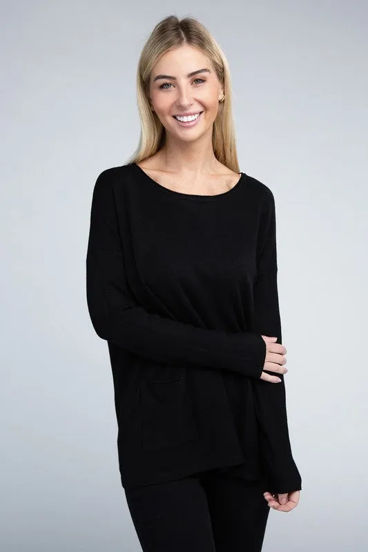 Viscose Front Pocket Sweater