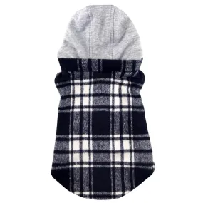 Weekender Dog Sweatshirt Hoodie - Black and White Plaid Flannel