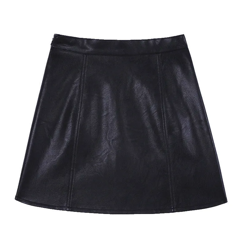 Women Skirt PU Pencil Slim Look Plus Size High Waist A-Line Skirt