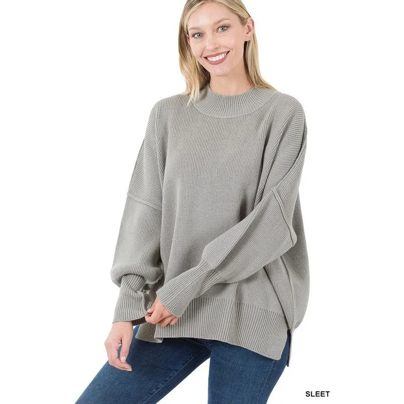 ZENANA Side Slit Oversized Sweater