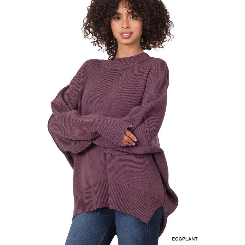 ZENANA Side Slit Oversized Sweater