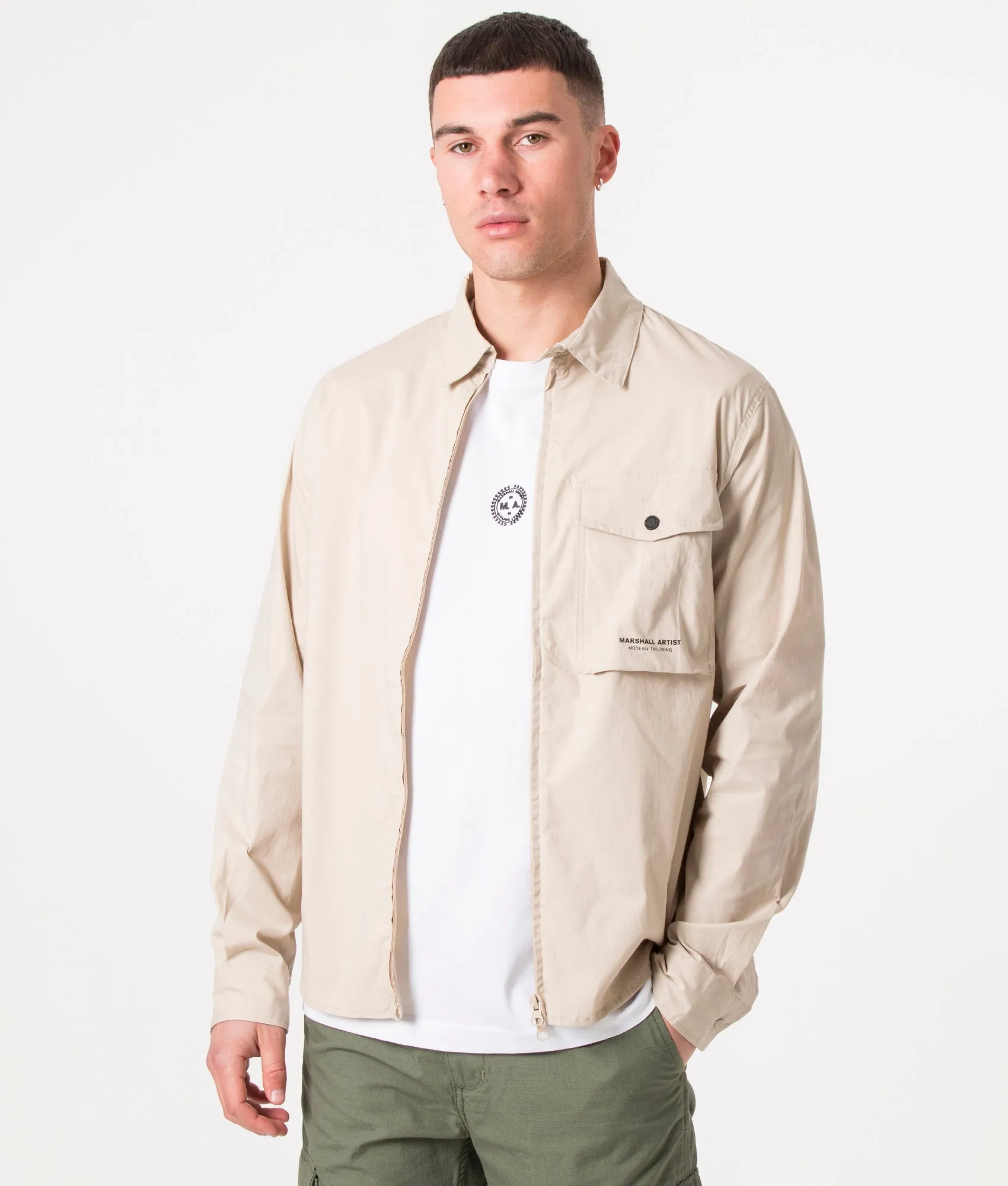 Zip Through Gaberdine Overshirt