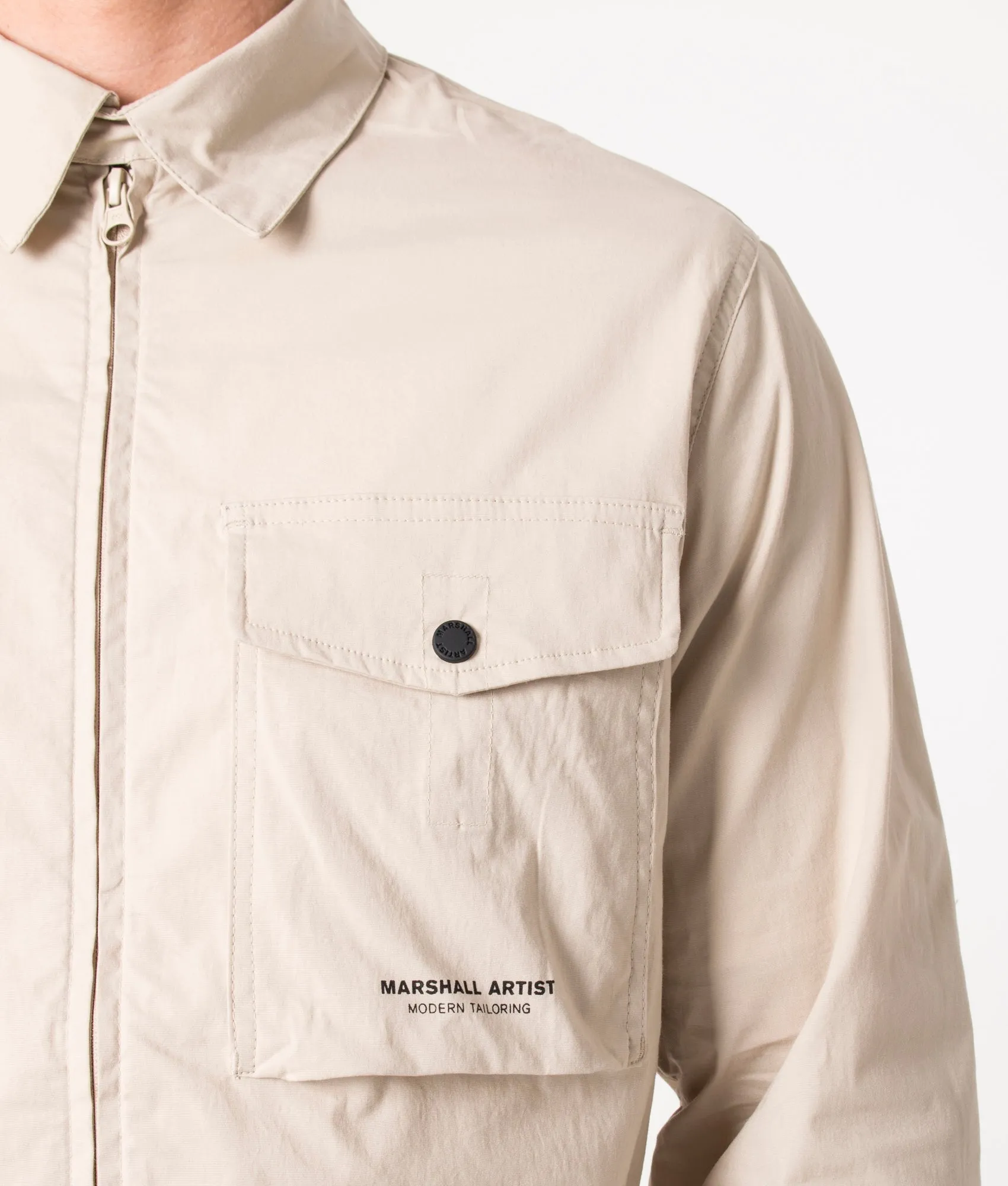 Zip Through Gaberdine Overshirt